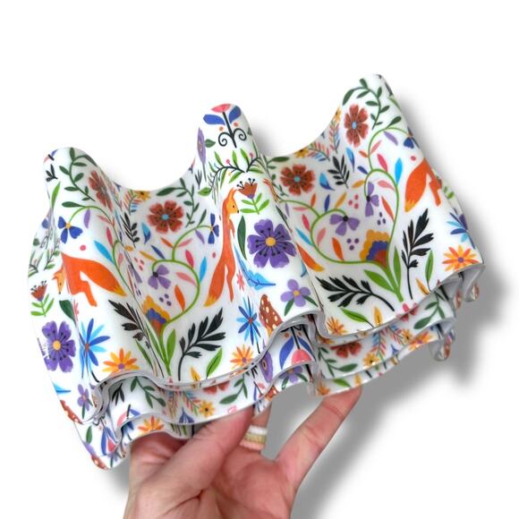 CWC Cook With Color Fox Bright Floral Print Melamine 4 pc Taco Stand Holders - Picture 1 of 7